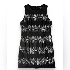 White House Black Market Laser Cut Out Sleeveless Textured Sheath Dress